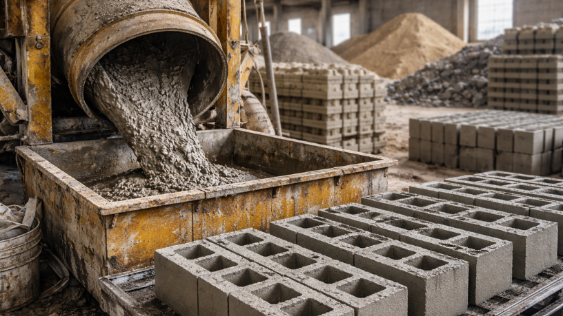 Valderci Malagosini Machado explica como a dosagem do concreto para blocos exige o equilíbrio técnico entre traço, granulometria e umidade para garantir máxima resistência e qualidade estrutural.